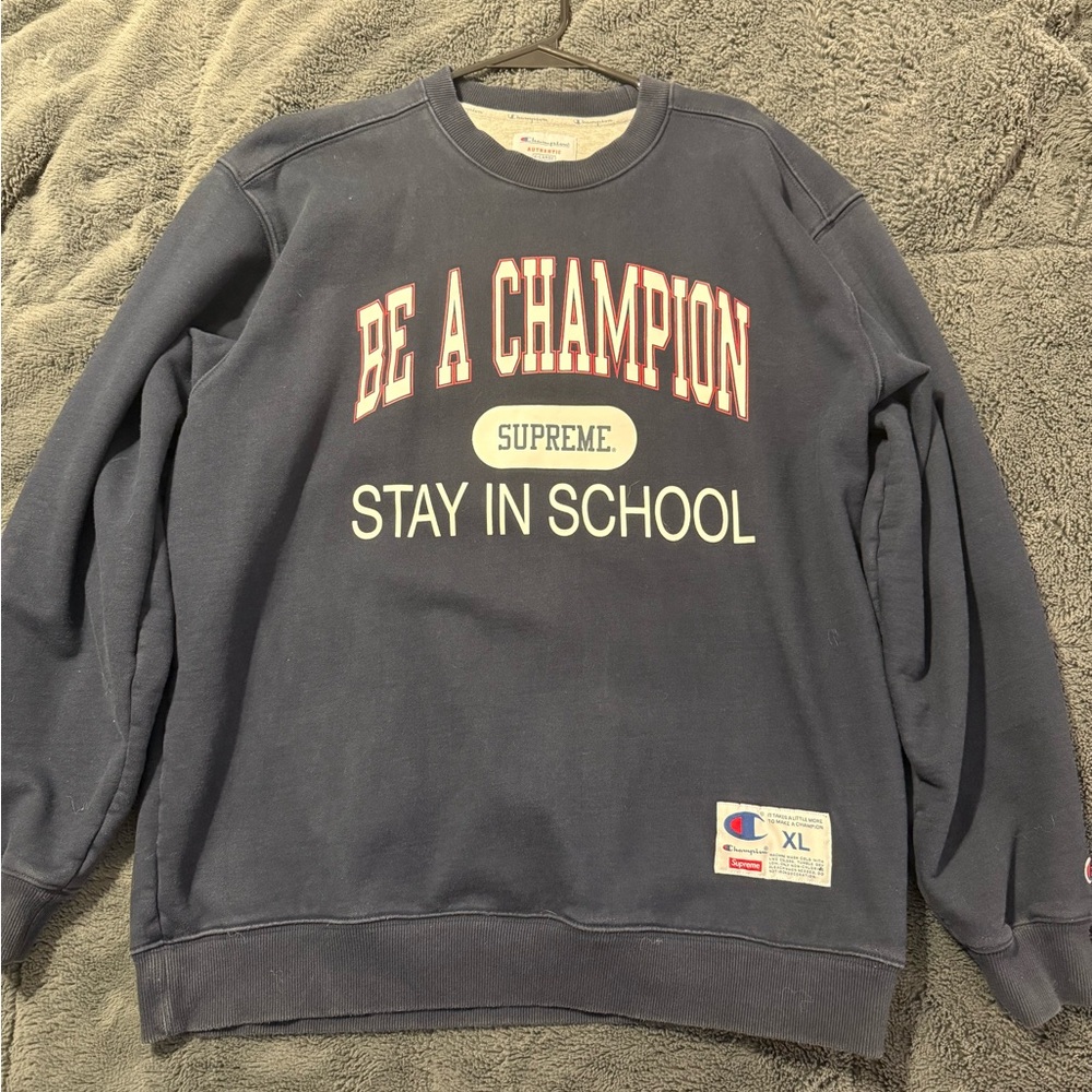 Supreme Navy Crewneck Sweater